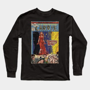 "Carrie" Vintage Comic Book Cover Fan Art Long Sleeve T-Shirt